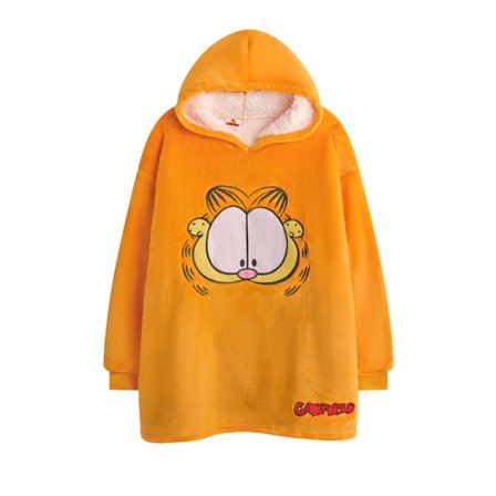 Garfield Barn/Kids Ansikte Hoodie Filt 6-8 År Orange