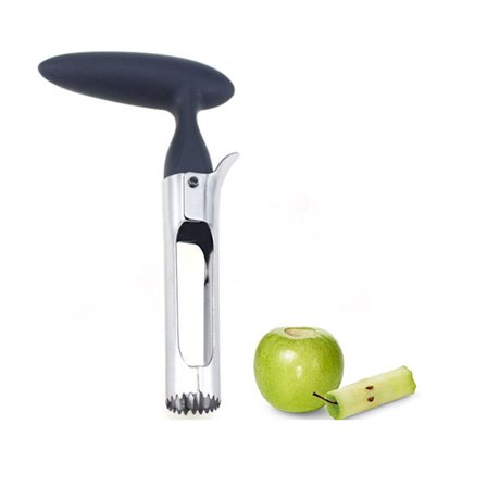 1 stk. (sort) Æblekernefjerner, Æblekernefjerner med ABS-håndtag og rustfrit stål