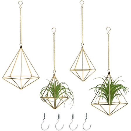 Ilmakasvitelineet Riippuvat Geometriset Ilmakasvitelineet 4 kpl Tillandsia-teline 2 kokoa Himmeli-telineet Ketjuilla Kodin Sisustukseen (gol