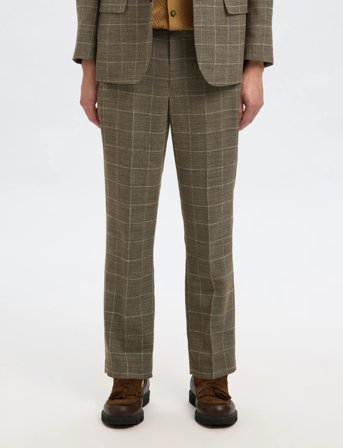 Selected Slhrelaxed-Oasis Sun Chk Trs - Brown - 52