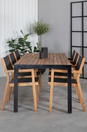 Venture Home - Matgrupp Bois med 6st matstolar Venice - Brun - Matgrupper - Från Homeroom