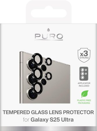 PURO Samsung Galaxy S25 Ultra Individual Camera Temp. Glass,3 pcs