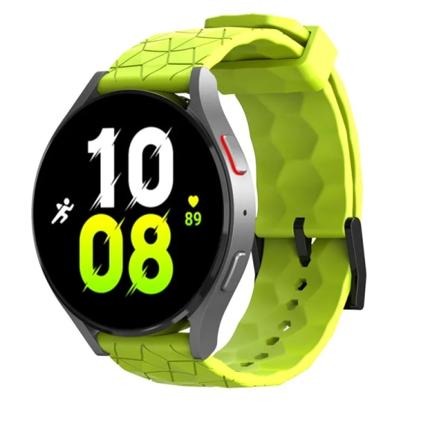 20 mm 22 mm silikonrem för Samsung Galaxy Watch 6 5 4 Classic 44 40 mm 42 mm 46 mm Huawei GT 2/3 fotbollsmönster sportband Lime 22mm