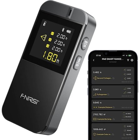 FNIRSI IR40 Laser Afstandsmåler, afstandsmåler for længde, areal, volumen, pythagoras
