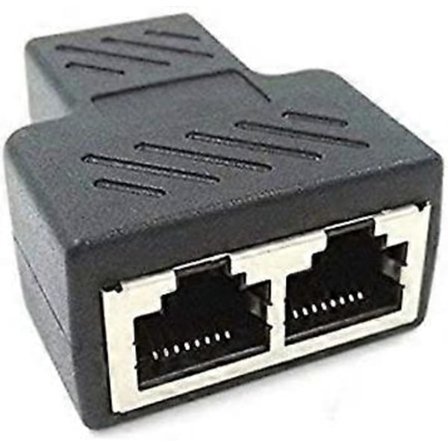 Ethernet 1 till 2 Splitter Adapter, Nätverks Splitter Adapter, LAN Splitter 2 Hona till 2 Hona Portar CAT 5/CAT 6 Ethernet Förlängningsuttag Co db
