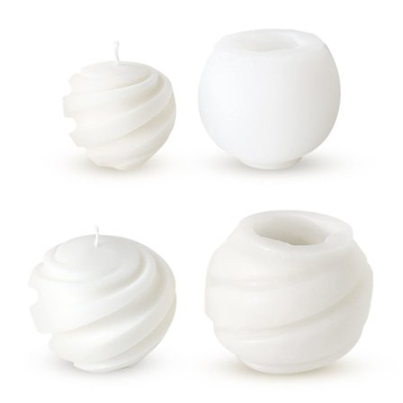 Silikonformer for stearinlys (2 stk.) - Former for voks og bivoksstøping Silikonlysformer DIY stearinlyslagingsutstyr