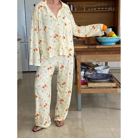 2 STK PJ Sæt Pyjamas Outfit GUL M M