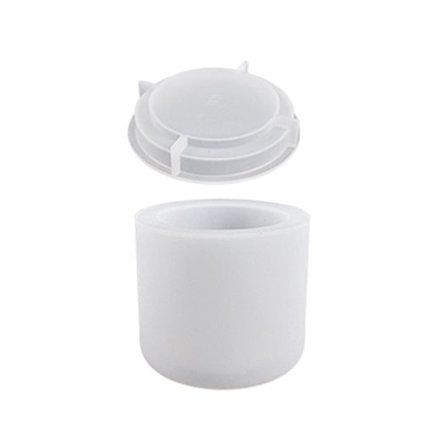 Silikonförvaringsburk Form med Lock Ljusstake Formset för Harts, Cement, Betong och Gips Hantverk