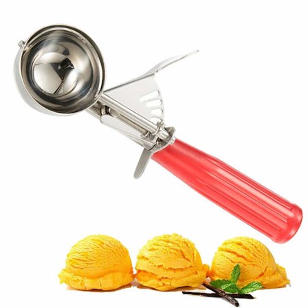 Lange L?ffel Jäätelökauha, ruostumattomasta teräksestä valmistettu keksikauha, melonikauha helpolla vapautuksella, muffinssisensaatiot, kakkukauha, 