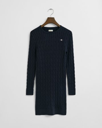 GANT Teenager Teen Girls Zopfstrick Kleid aus Stretch-Baumwolle (170) Marineblau