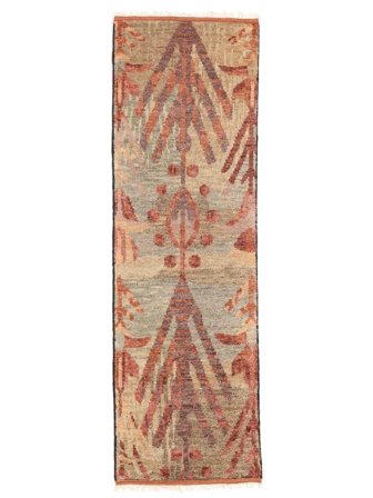 Handgeknoopt Usak Indiaas Vloerkleed 79X250 Wol Bruin/Donkerrood Klein