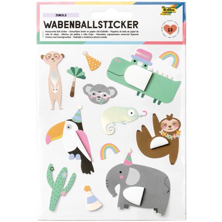 Folia Stickers Honingraatpapier Jungle 1 Vel
