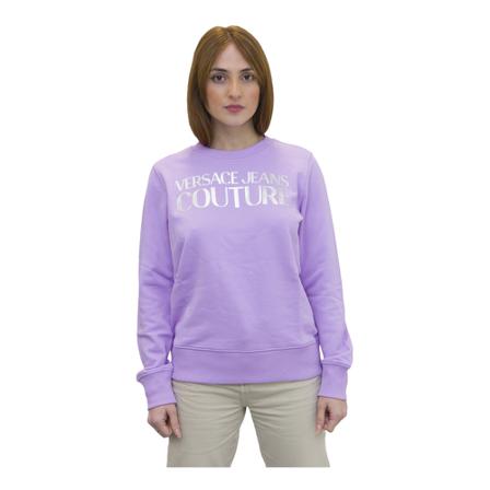Versace Jeans Couture Hooded sweatshirt with logo Lilla, Dame
