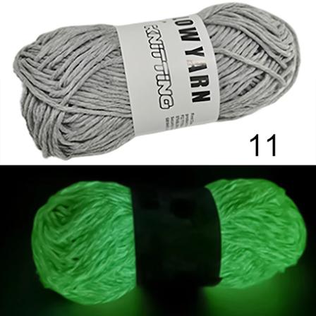 1 stk. Romantisk Funktionelt Garn Gløder i Mørket Polyester Lysende Garn 2mm til Strikning Trøje Hat Glødende Garn 1pc 11