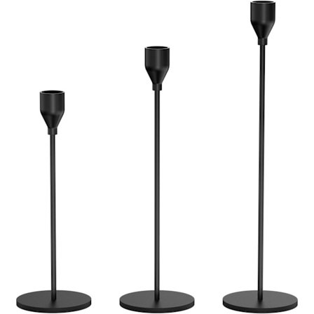 3 Ljusstakar Metall Ljusstakar för Ljusmiddagsbord