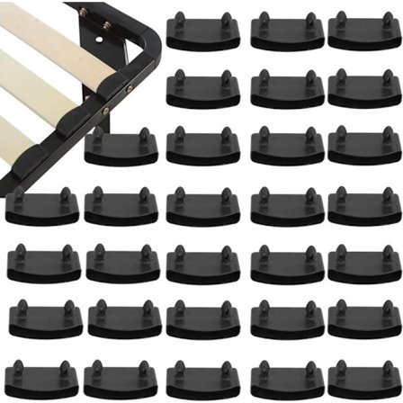 Sorte Lamel Endestykker til Seng 55mm, 40 Stk. Udskiftnings Endestykker til Sengelameller, Plastik Sengelamelholder, Lamelholder til Sengerammer, 