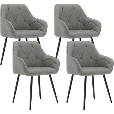 Rootz 4 -set matstolar - ergonomiska fåtöljer - vintage konstgjorda läderstolar - bekväma sittplatser - 56 cm x 83,5 cm x 53 cm