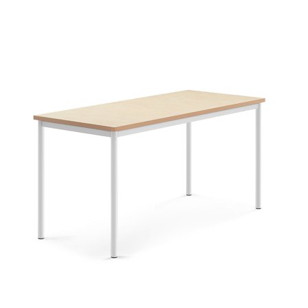 Tisch SONITUS, 1600x700x760 mm, Linoleum beige, weiß