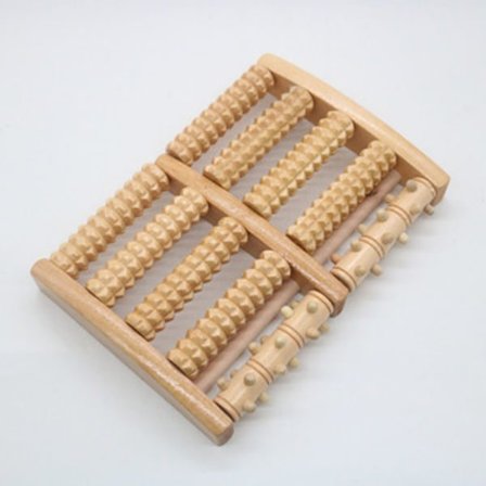 /NN/Træmassage rulle til fødder - Plantar zoneterapi afslappende