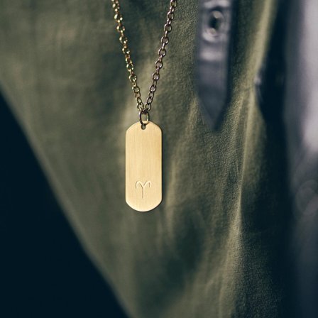 Goudkleurige Stalen Ketting met Sterrenbeeld Ram voor mannen - Stalen kettingen