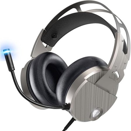 Spelheadset - 3D Surround Sound Hörlurar, Justerbar Brusreducerande Mikrofon, LED-Ljus, Xbox One Headset med Aluminiumram för Nintendo Switch, PC