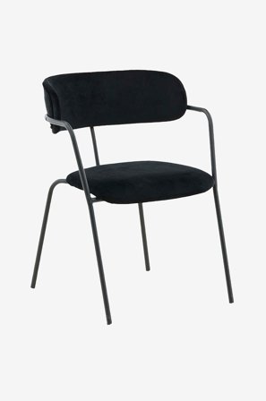 Venture Home - Ruokapöydän tuolit Arrow, samettia, 2/pakk. - Musta - Tuolit - - Homeroom