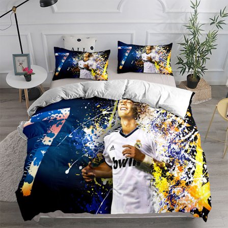 Jalkapallotähti Ronaldo, Messi, Mbappe digitaalisesti painettu lasten vuodevaatteet kolmiosainen setti