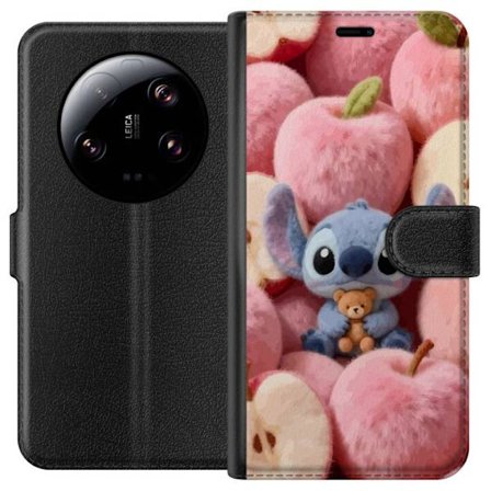 Kompatibel Tegnebogsetui til Xiaomi 13 Ultra Stitch blandt lyserøde fluffy æbler med teddy og sød kawaii-æstetik