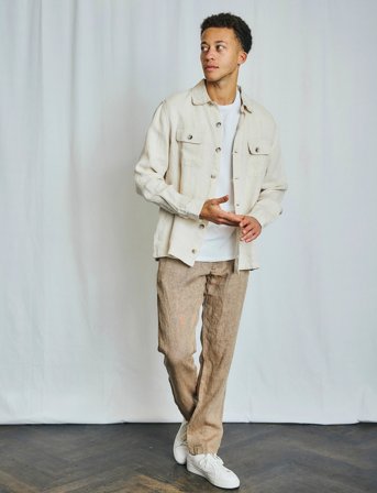 Bruun & Stengade Bs Adamos Overshirt Shirt - Beige - XXL