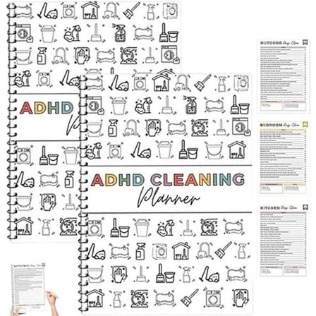 Siivouskalenteri, siivous- ja järjestelytyökalupakki - askarekalenterit, Tidy Minds ADHD -kalenteri, muokattava kodin siivoussuunnitelmavihko, 