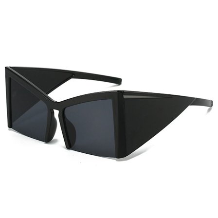 Halvbåglösa Cat Eye Solglasögon Square Solglasögon SVART