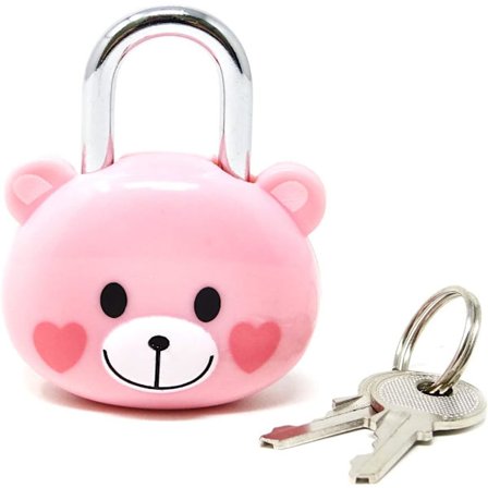 Söt björn lås hänglås med nycklar för resväskor, ryggsäckar och lås