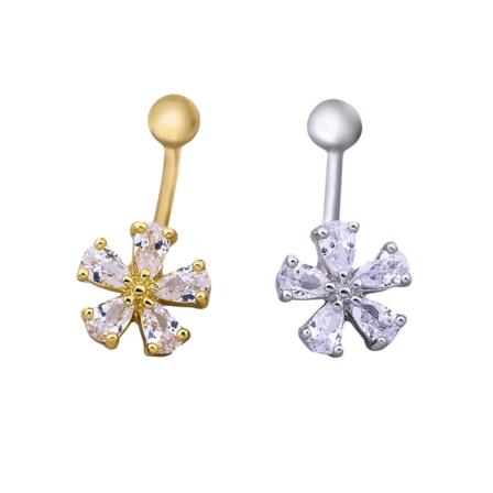 Navelpiercing blomma GULD