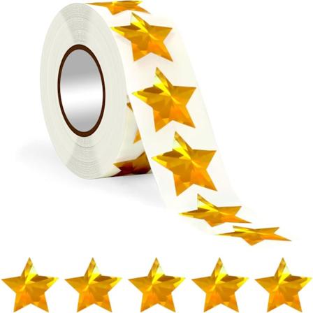 500 Guld Stjärnklistermärken för Barnbelöningstabell i Klassrummet, 1 tum Självhäftande Stjärnklistermärken för Lärare, Barn och Föräldrar (1 Rulle)