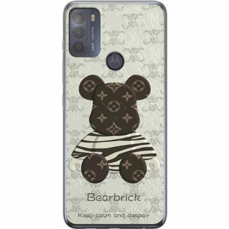 Motorola Moto G50 Genomskinligt Skal Brown Bear