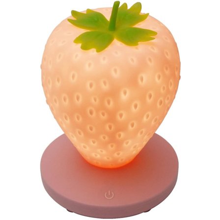 Jordbær nattlys, søt silikon jordbærlampe, LED søt