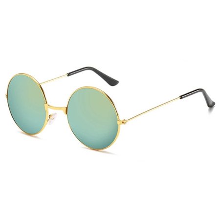 Runde solbriller guld spejl glas