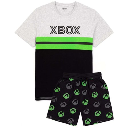 Xbox Gamer T-shirt och shorts set S Svart/Grå/Grön