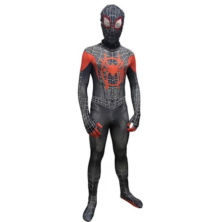 Mub - Seneste udsøgte Spider-Man kostume til Halloween cosplay, rød og sort heldragt til voksne og børn