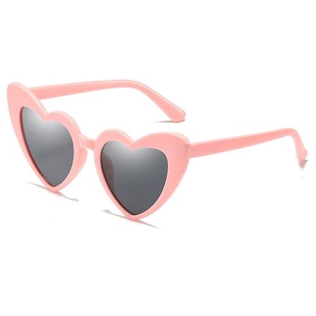 Hjärtformade solglasögon för damer, trendiga söta hjärtformade glasögon retro Taylor solglasögon Rosa
