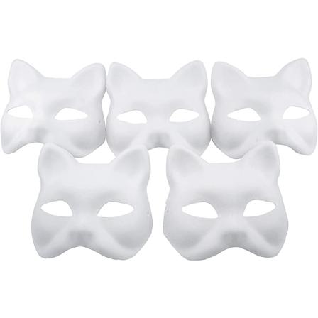 Fox Mask Diy Målbar För Halloween, Paket Med 5