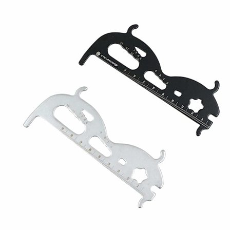 Sykkelkjede-Indikator Slitasje Verktøy Linjal - 2 stk Kjede Målerindikator 6 i 1 Reparasjon, Mål Kjede Skinne Deteksjon Utskifting Kaliper Tester, 