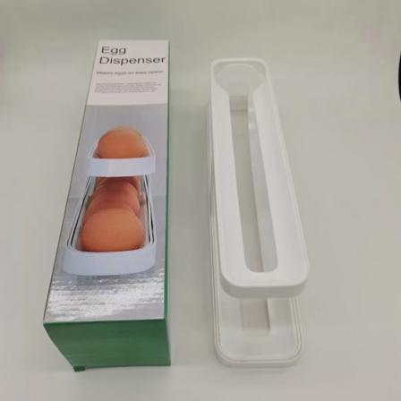 Eggbeholder for kjøleskap, eggdispenser, eggstativ, egglagring for 12-14 egg, dobbelt lag, kjøkkenorganisator Hvit