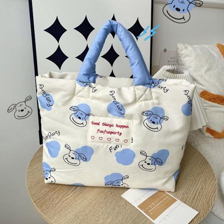 Bomullsfylld axelväska Tygväska 2 2