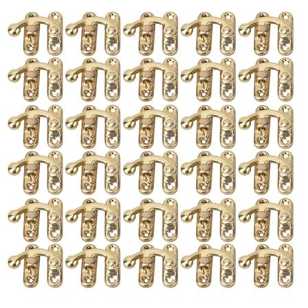 30 stk Haspkrok Retro-stil jernlåskrok Hasp for smykkegaveesker 3,2 x 2,8 cm Gul venstre låsekrok Hasp