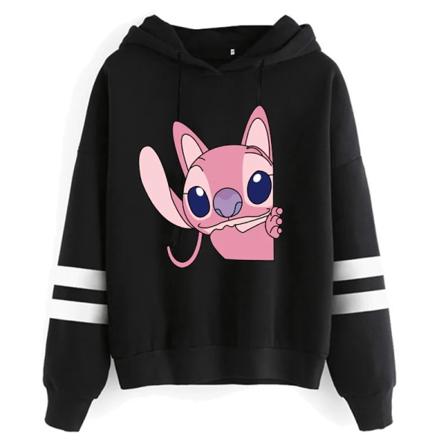 Estetisk Rolig Y2k jultröja Lilo Stitch Tecknad huvtröjor Dam Söt Stitch Anime Manga Hoody Kläder för kvinnor 59010 M