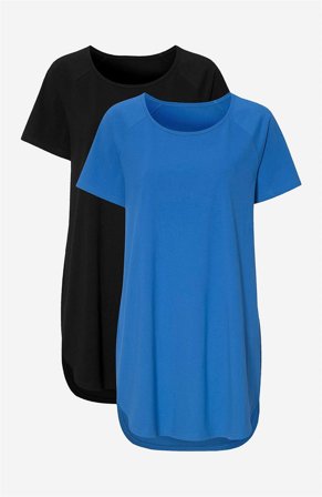 Cellbes of Sweden - Tunika i økologisk bomull Alex 2-pack i blå + svart for damer i størrelse 46/48