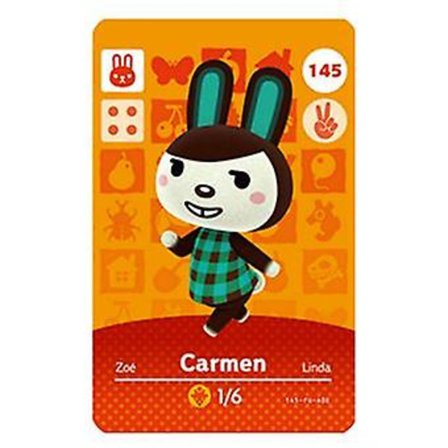 NFC Spillkort Kompatibelt med Animal Crossing, ch Amiibo Wii U - 145 Carmen