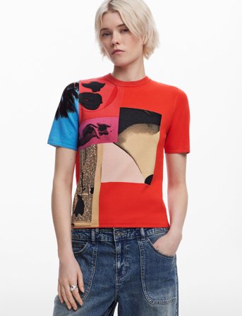 Desigual Red Collage Lacroi - Red - XS