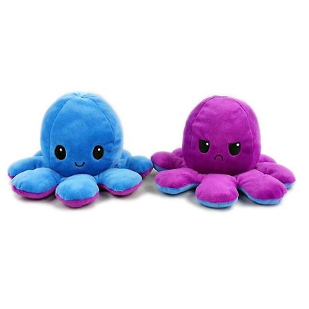 Vendbar blæksprutte Plys Sød Flip blød legetøjsgave Glad Trist humør